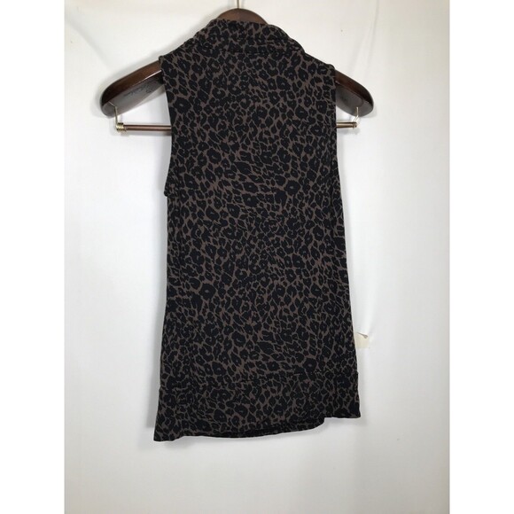 Michael Kors Womens Size Xs Leopard Cheetah Sleeveless Tank Blouse - Picture 5 of 5